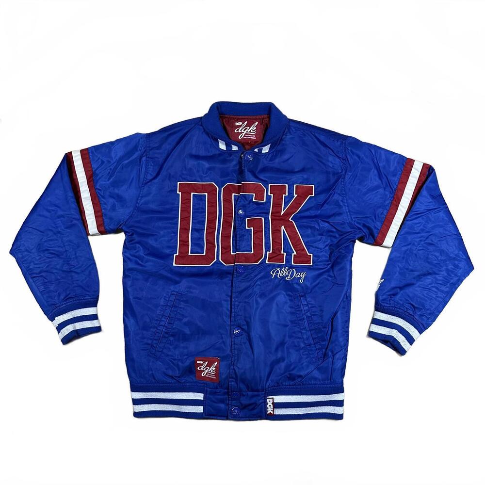 DGK Mens Varsity Jacket Regular Blue Vintage Style
